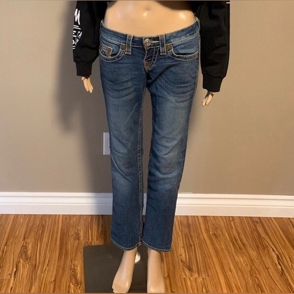 True Religion Women's Rainbow Gina Blue Jeans Size 26 - Picture 2 of 14